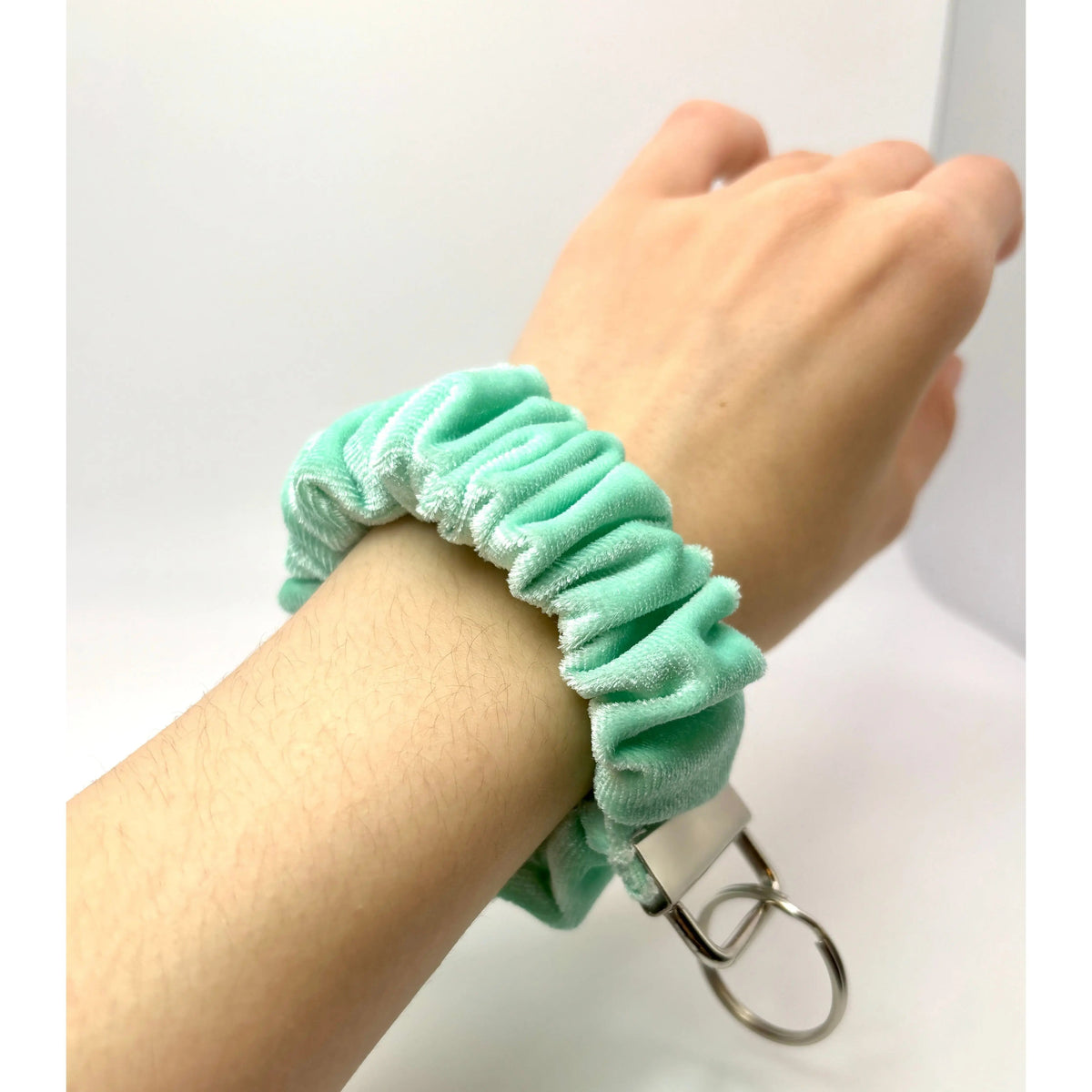 Mint Green Velvet Scrunchie Wristlet