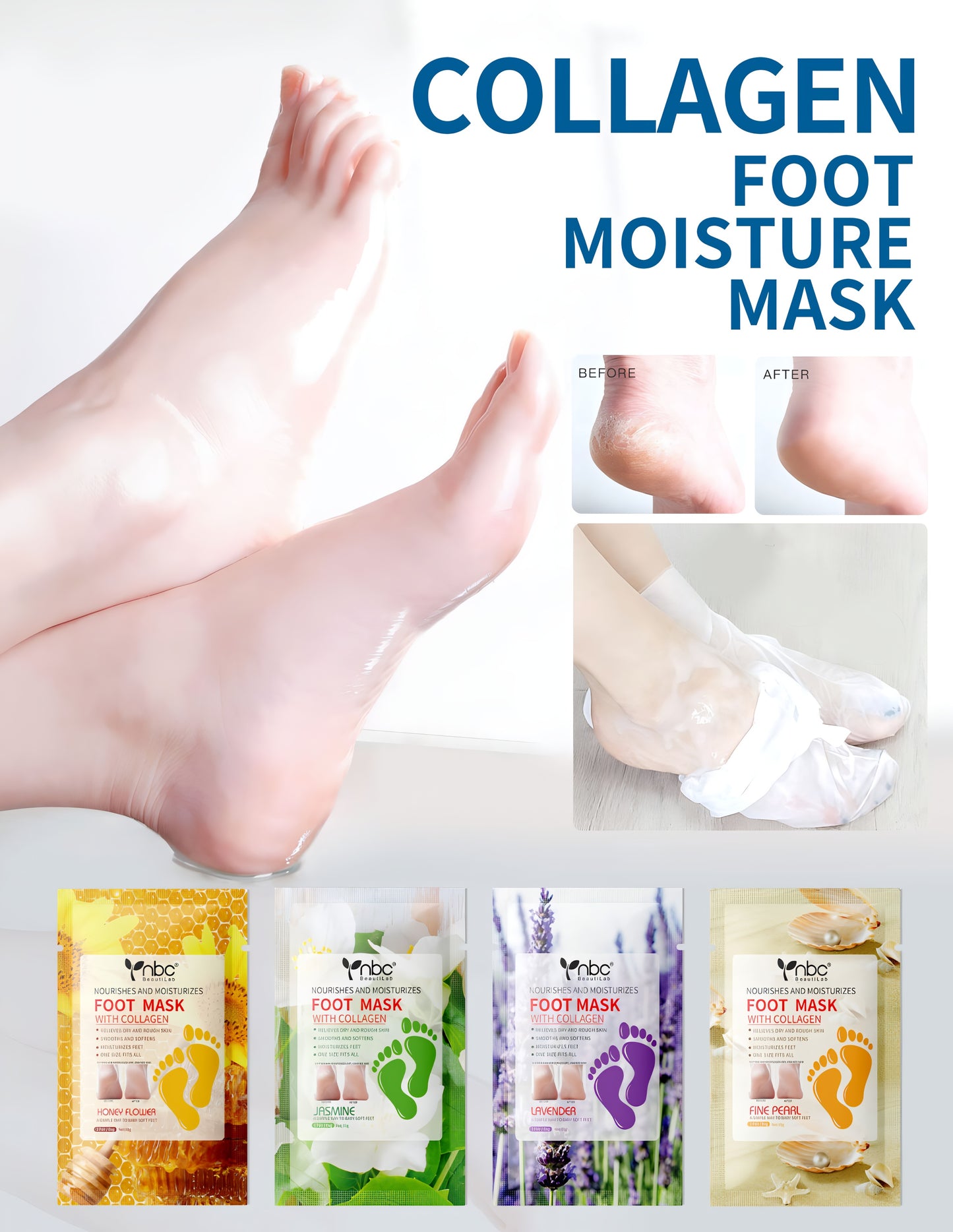 NBC COLLAGEN MOISTURE FOOT MASK - JASMINE