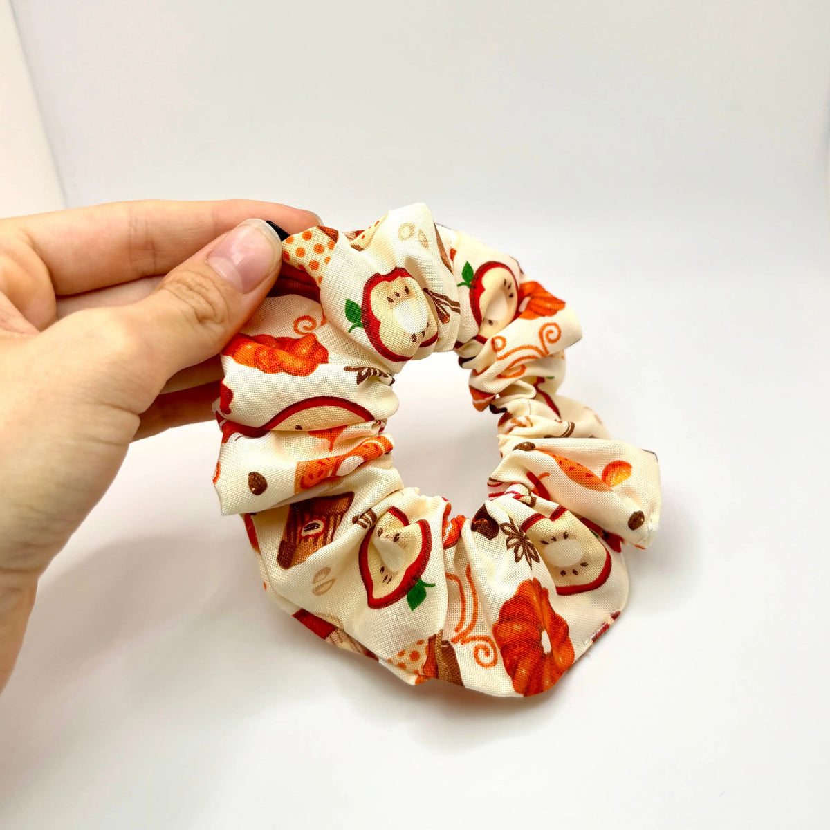 Mini Fall Donuts and Drinks Scrunchie