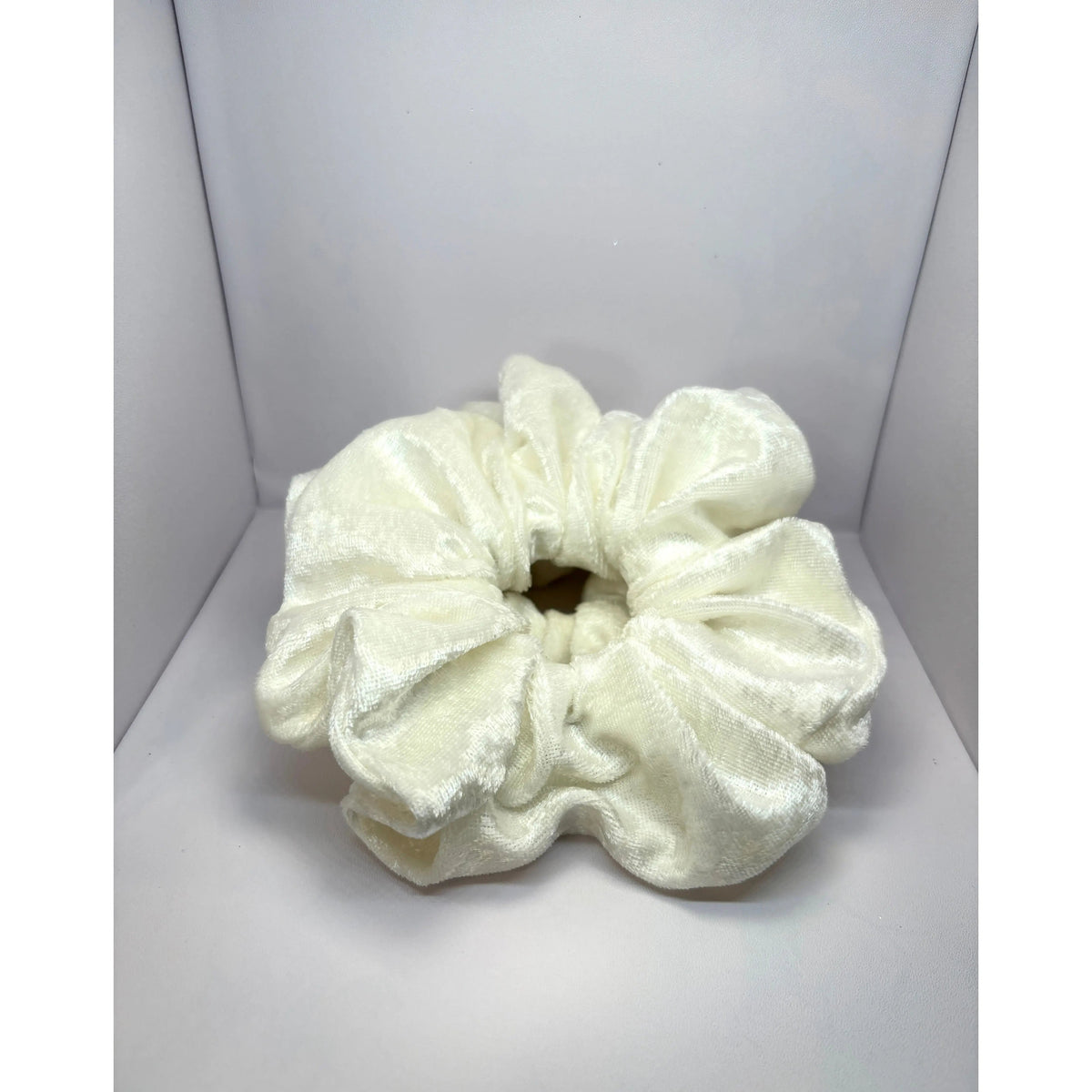 Cream Crushed Velvet Scrunchie