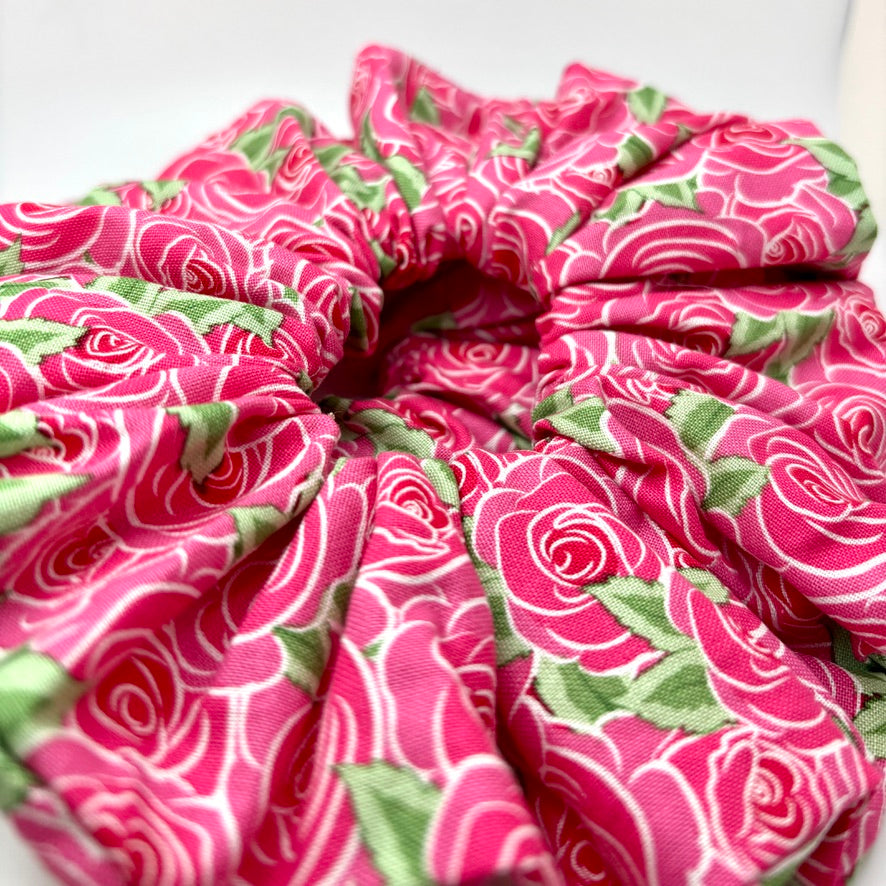Pink Roses Valentine's Day Scrunchie