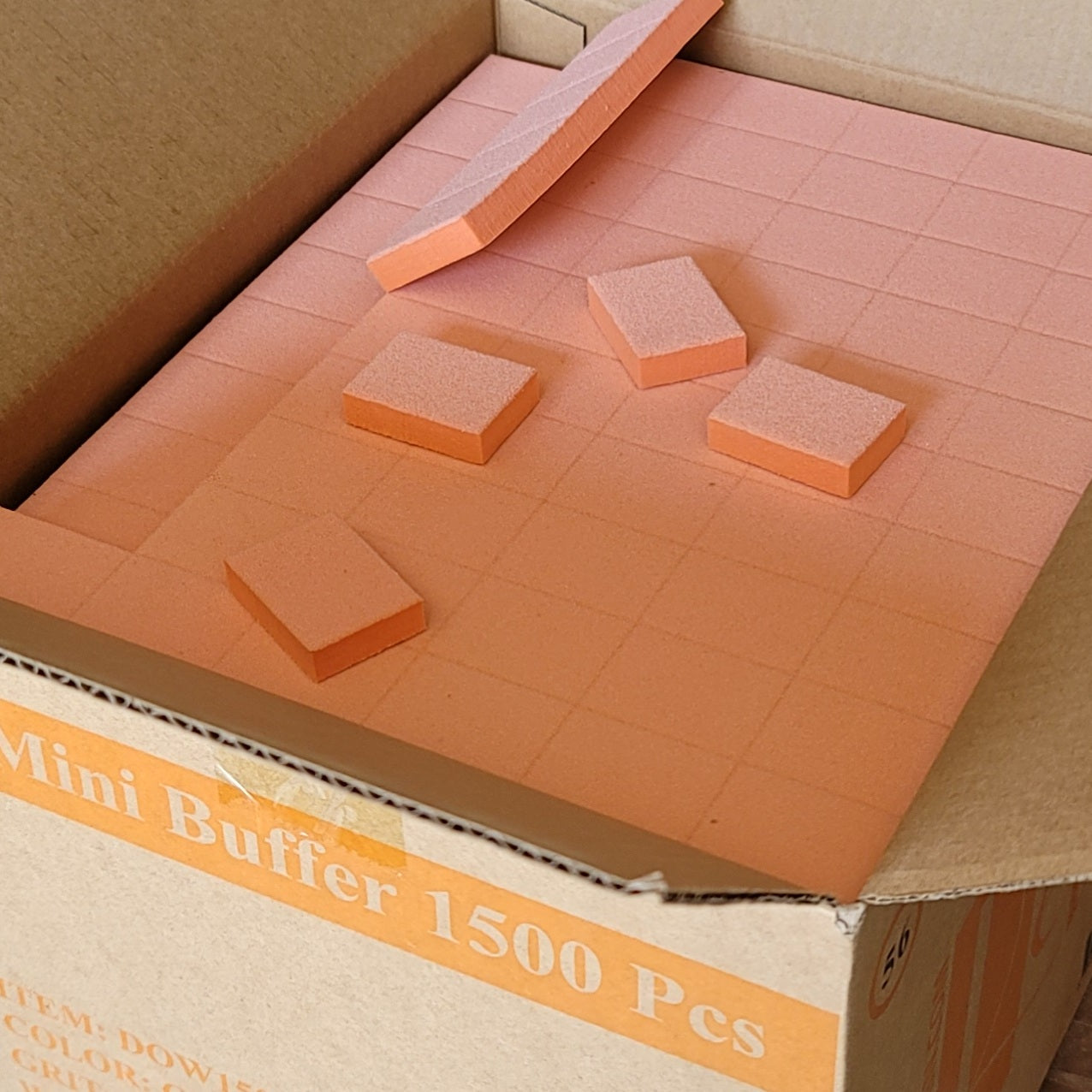 RED NAIL MINI BUFFER 1500 PCS - ORANGE WHITE