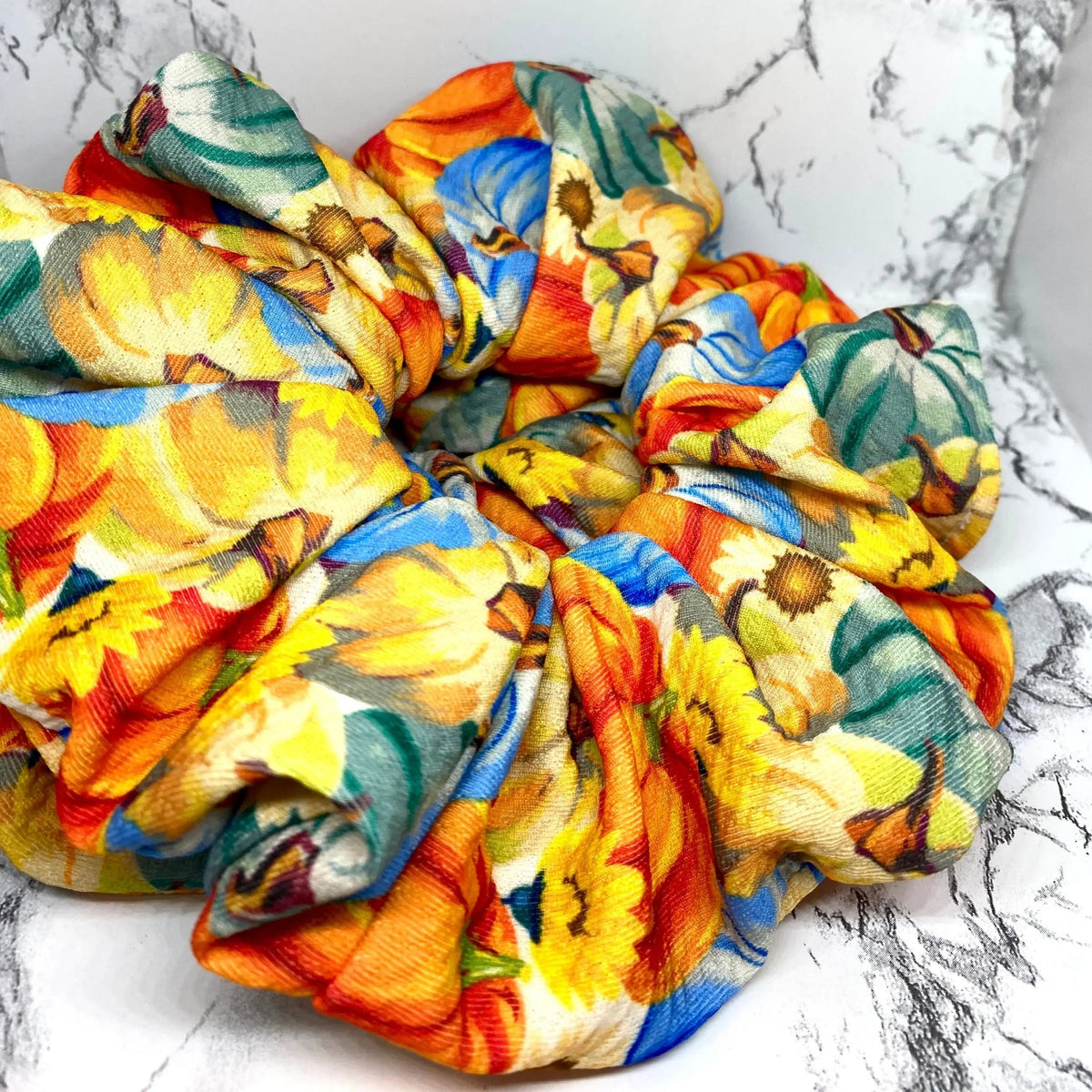 Colorful Pumpkin Patch Bullet Scrunchie