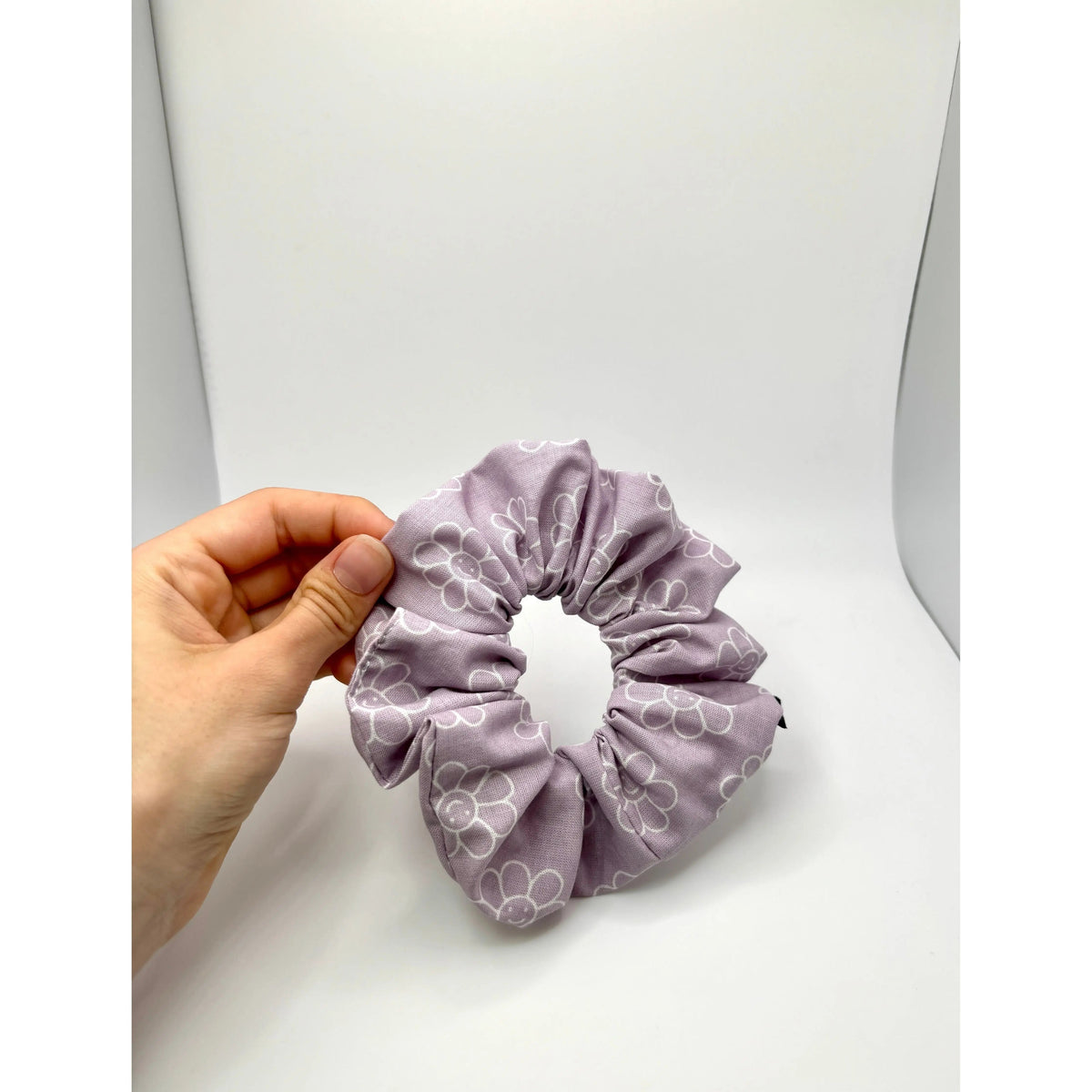 Mini Happy Lilac Flowers Spring Scrunchie
