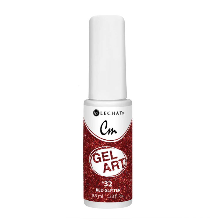 LECHAT CMG GEL ART - CMG32 RED GLITTER GEL