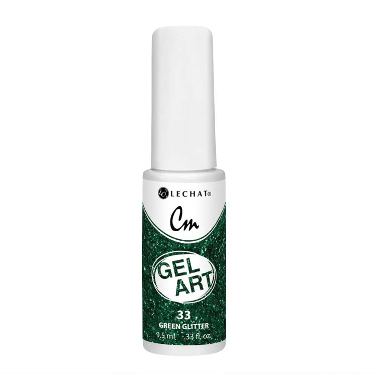 LECHAT CMG GEL ART - CMG33 GREEN GLITTER GEL