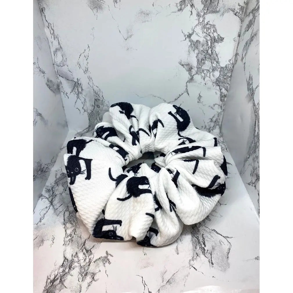 Black Cat Halloween Bullet Scrunchie