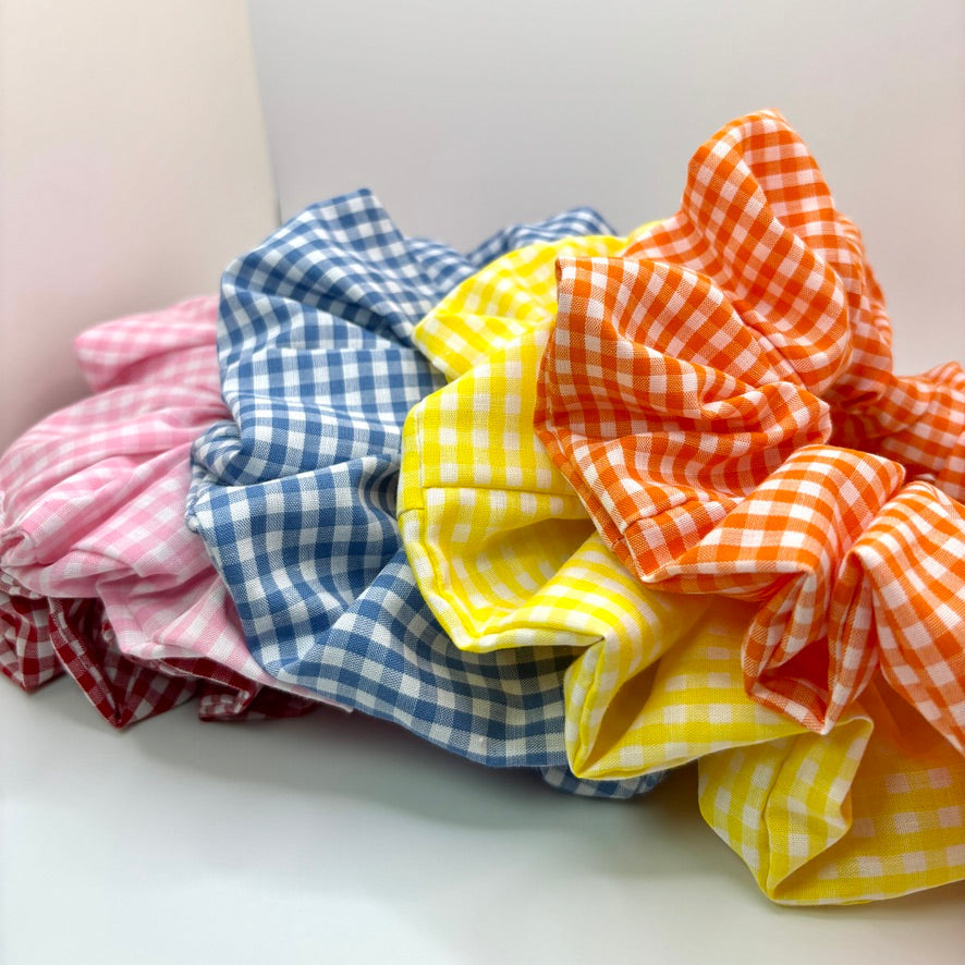 Spring Gingham Scrunchie Pack