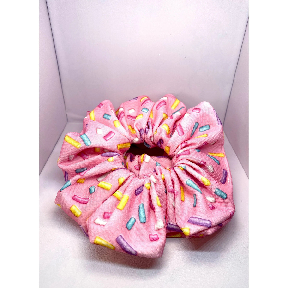 Pink Sprinkles Bullet Scrunchie