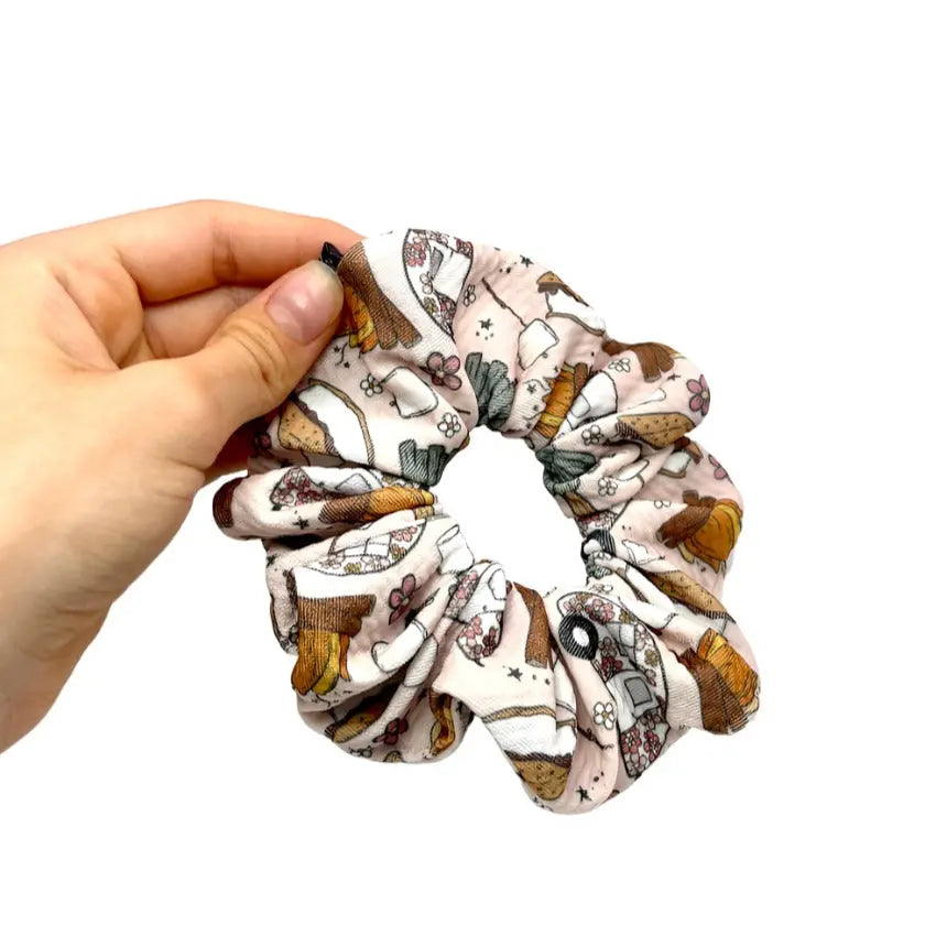 Mini S'mores Camping Summer Bullet Scrunchie