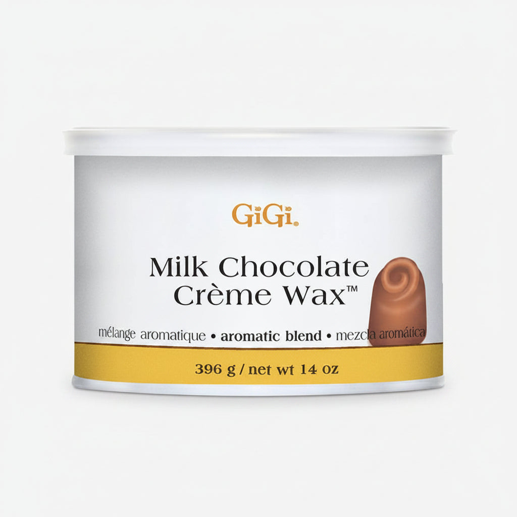 CERA DEPILADORA CON CREMA DE CHOCOLATE CON LECHE GIGI 14 OZ.