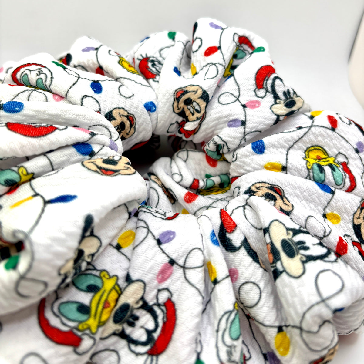 White Christmas Lights Mickey Bullet Scrunchie