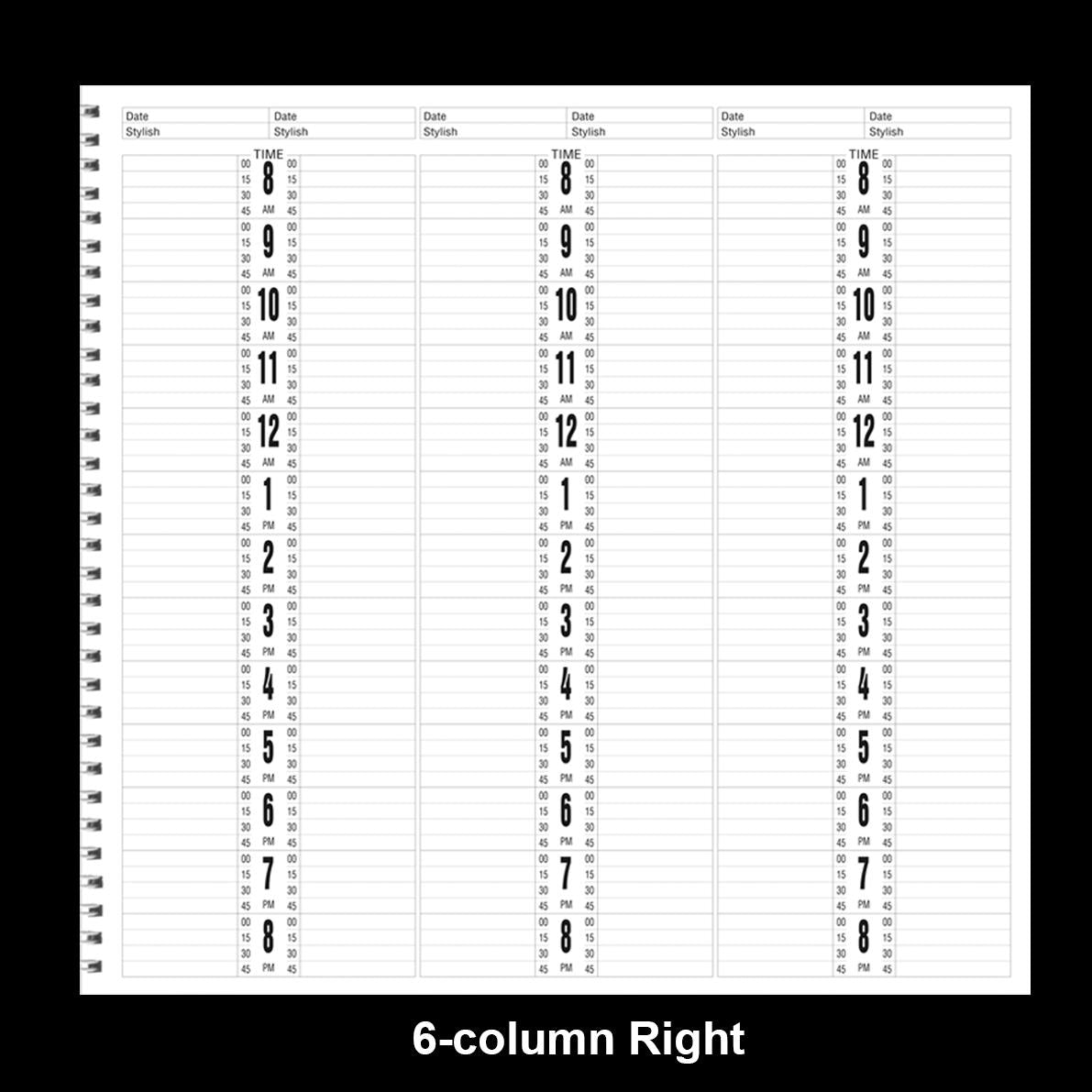 SALON APPOINTMENT BOOK 6-COLUMN