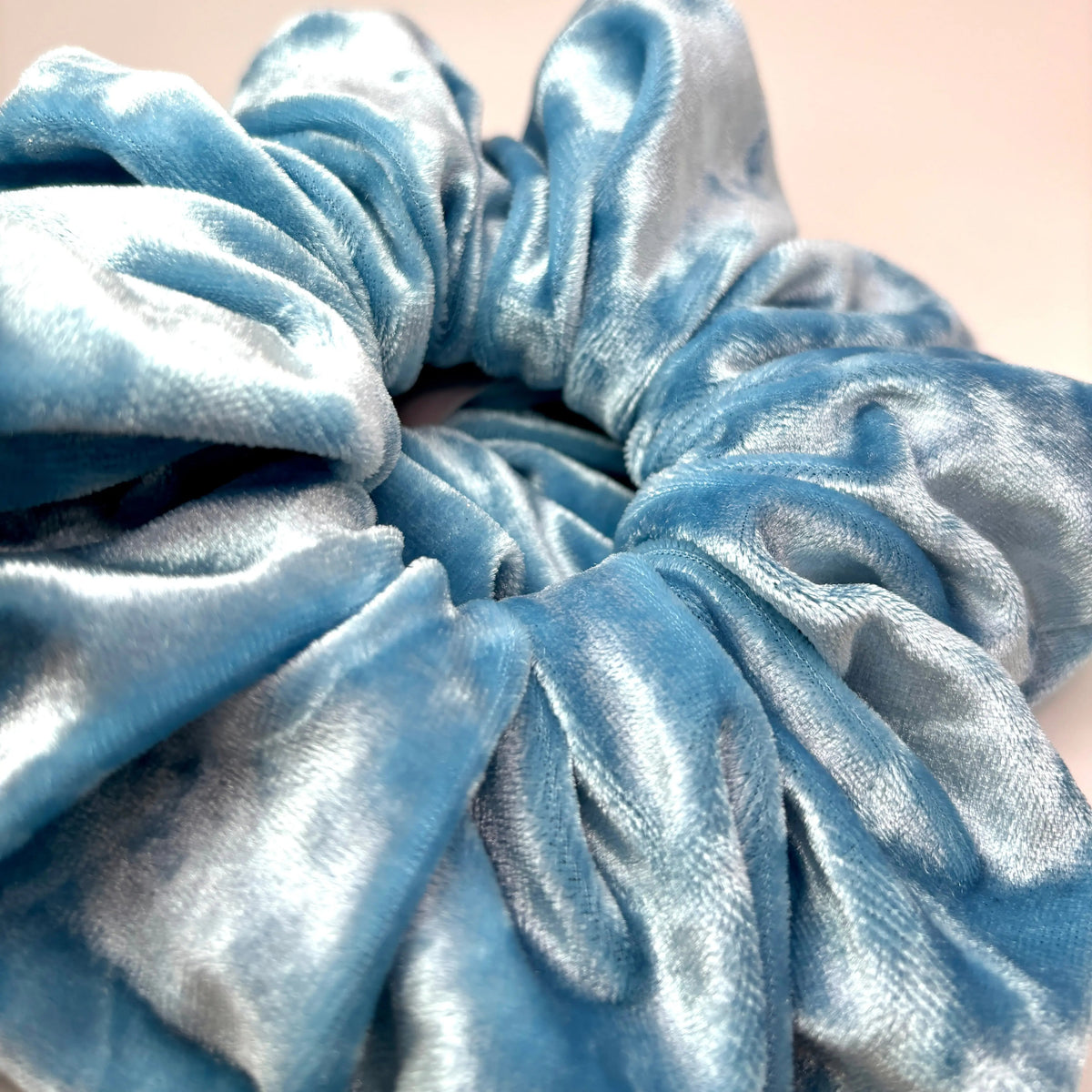 Blue Crushed Velvet Scrunchie