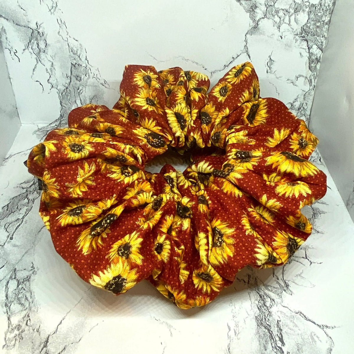 Red Sunflower Fall Scrunchie