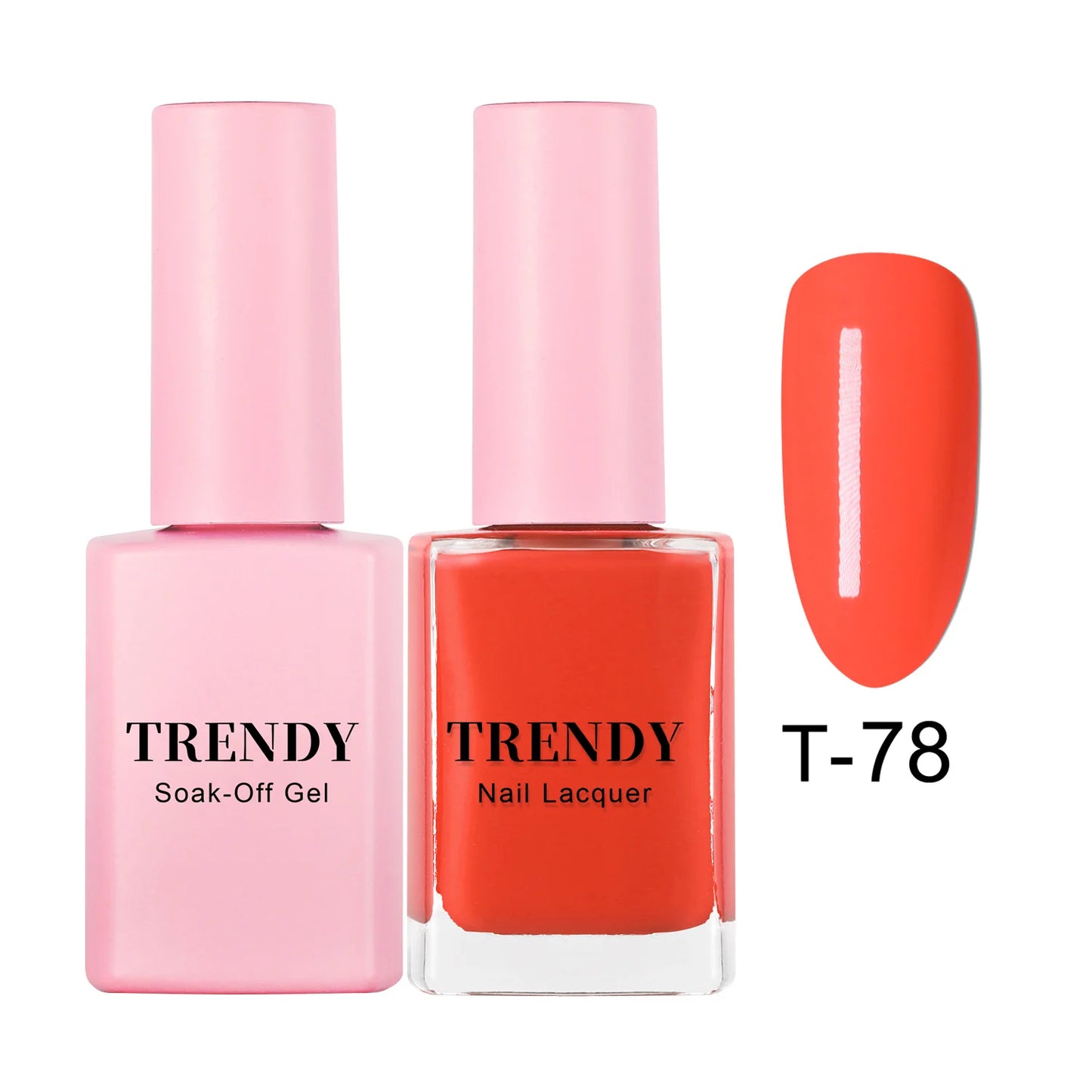 T-78 FIRE ORANGE | TRENDY DUO GEL & LACQUER