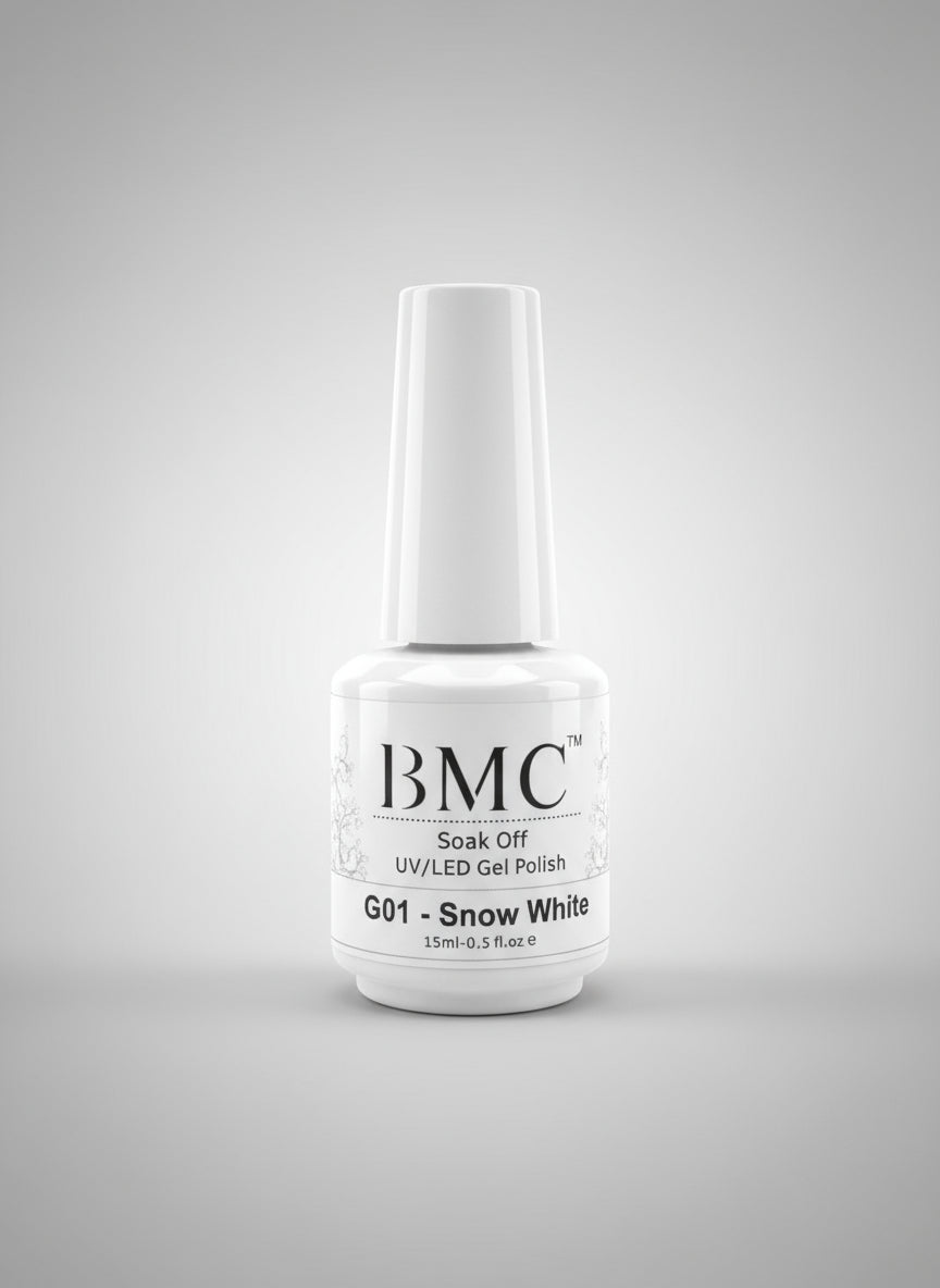 BMC G01 SNOW WHITE GEL POLISH 0.5OZ.