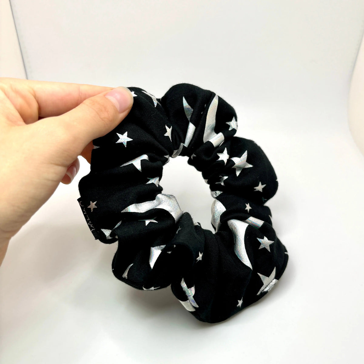 Mini Holographic Moon and Star Halloween Scrunchie