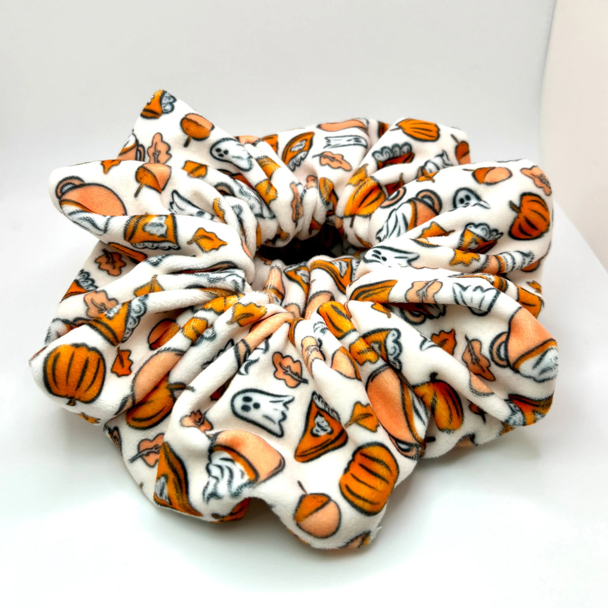 Spooky Pumpkin Spice Minky Scrunchie