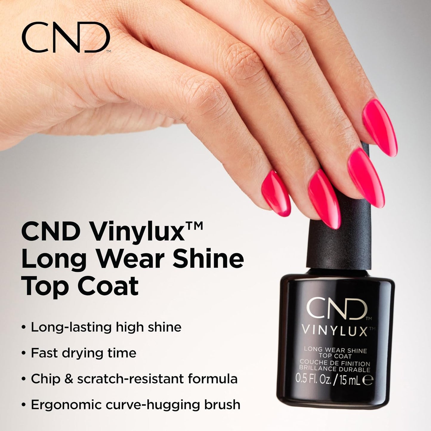 CND VINYLUX SHINE QUICK DRY TOP COAT 0.5OZ.