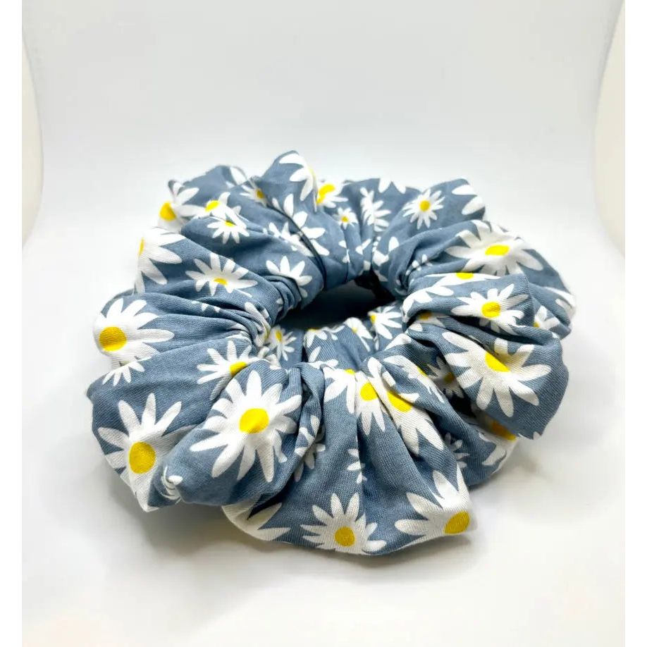Blue Daisy Scrunchie