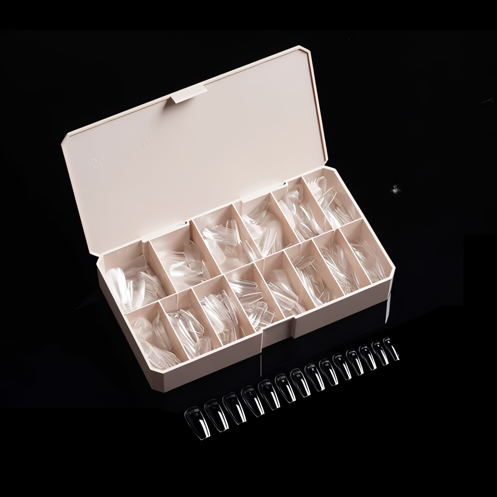 PRO-X SOFT GEL NAIL TIPS 14 - MEDIUM NATURAL COFFIN