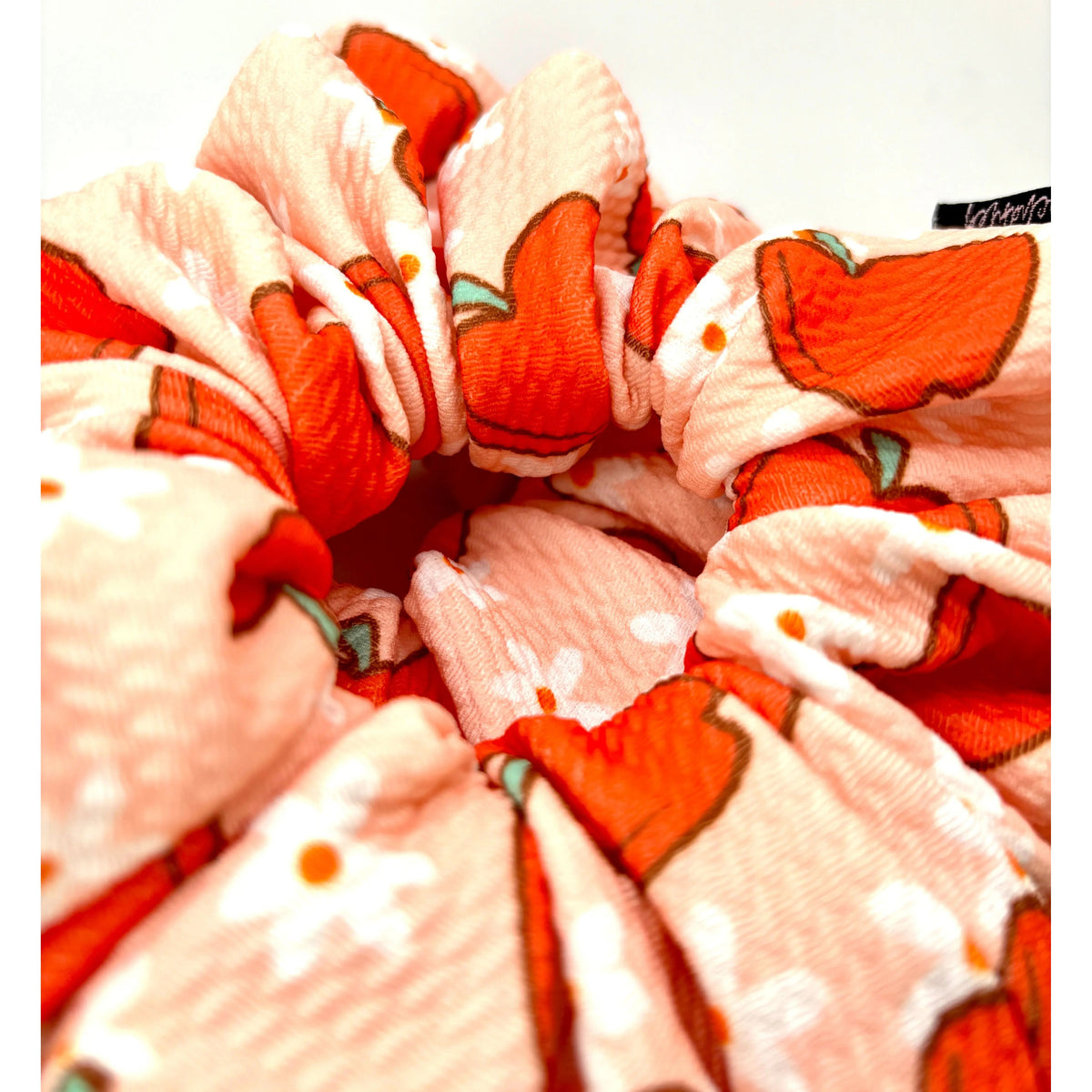 Pink Floral Apple School Bullet Scrunchie