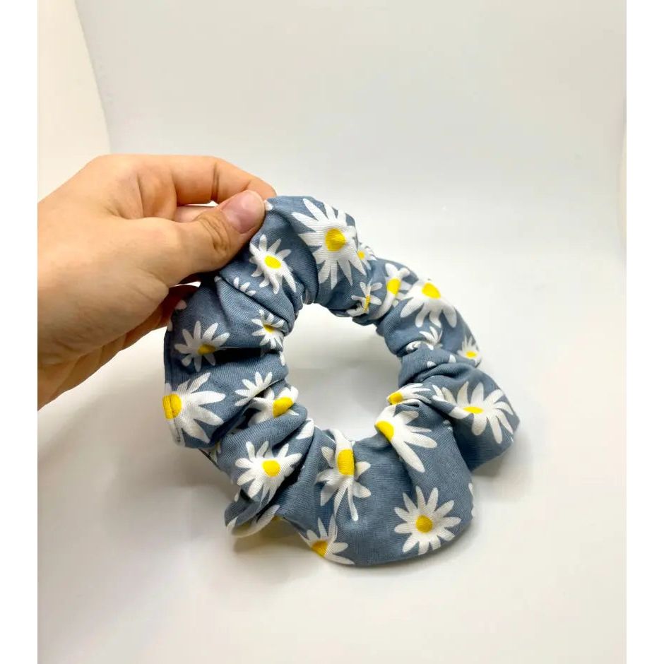 Mini Blue Daisy Scrunchie