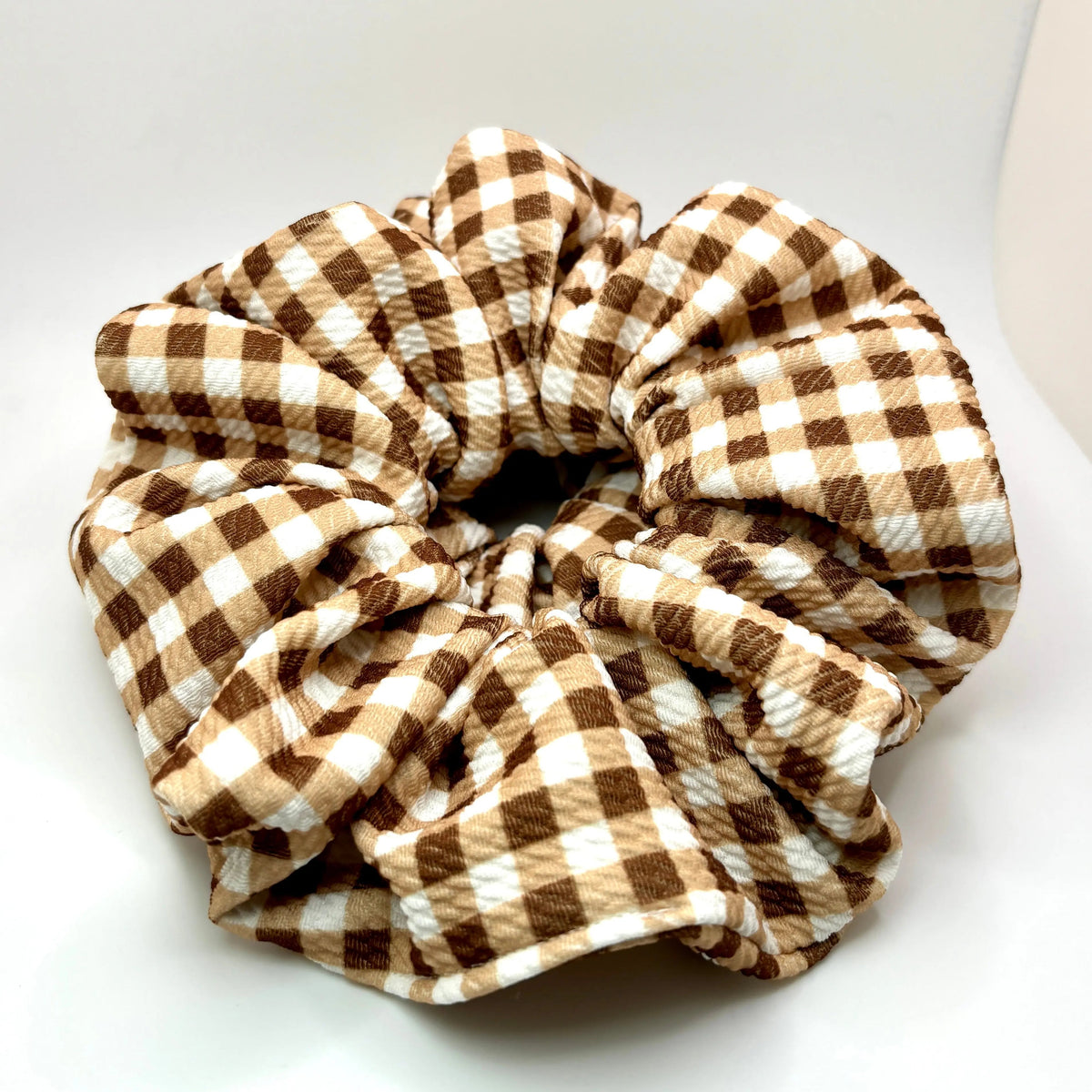 Brown Plaid Bullet Thanksgiving Scrunchie