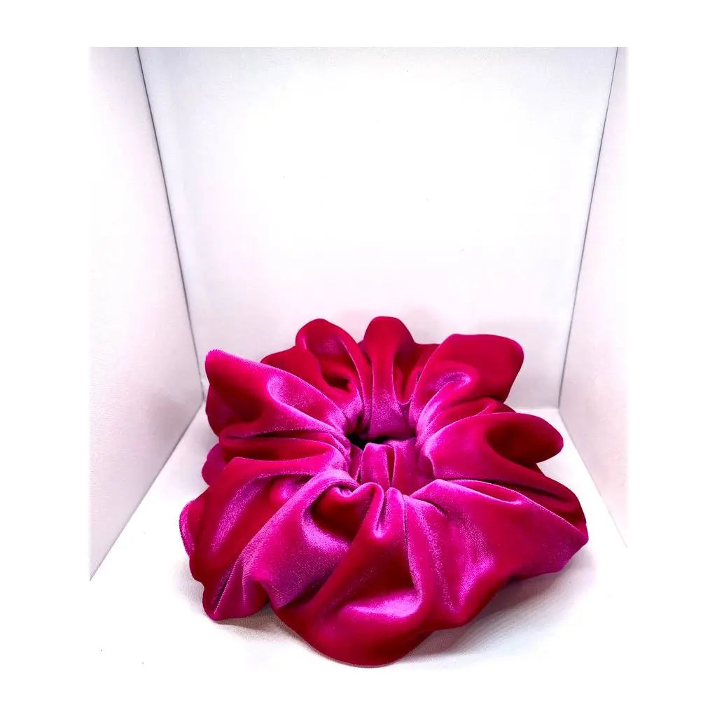 Neon Pink Velvet Scrunchie
