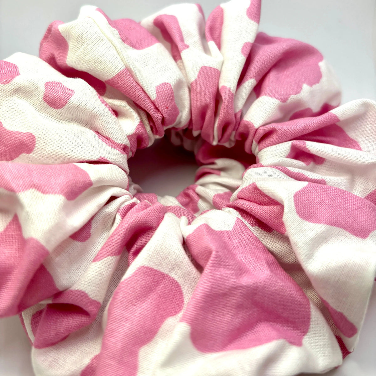 Pink Cow Print Scrunchie