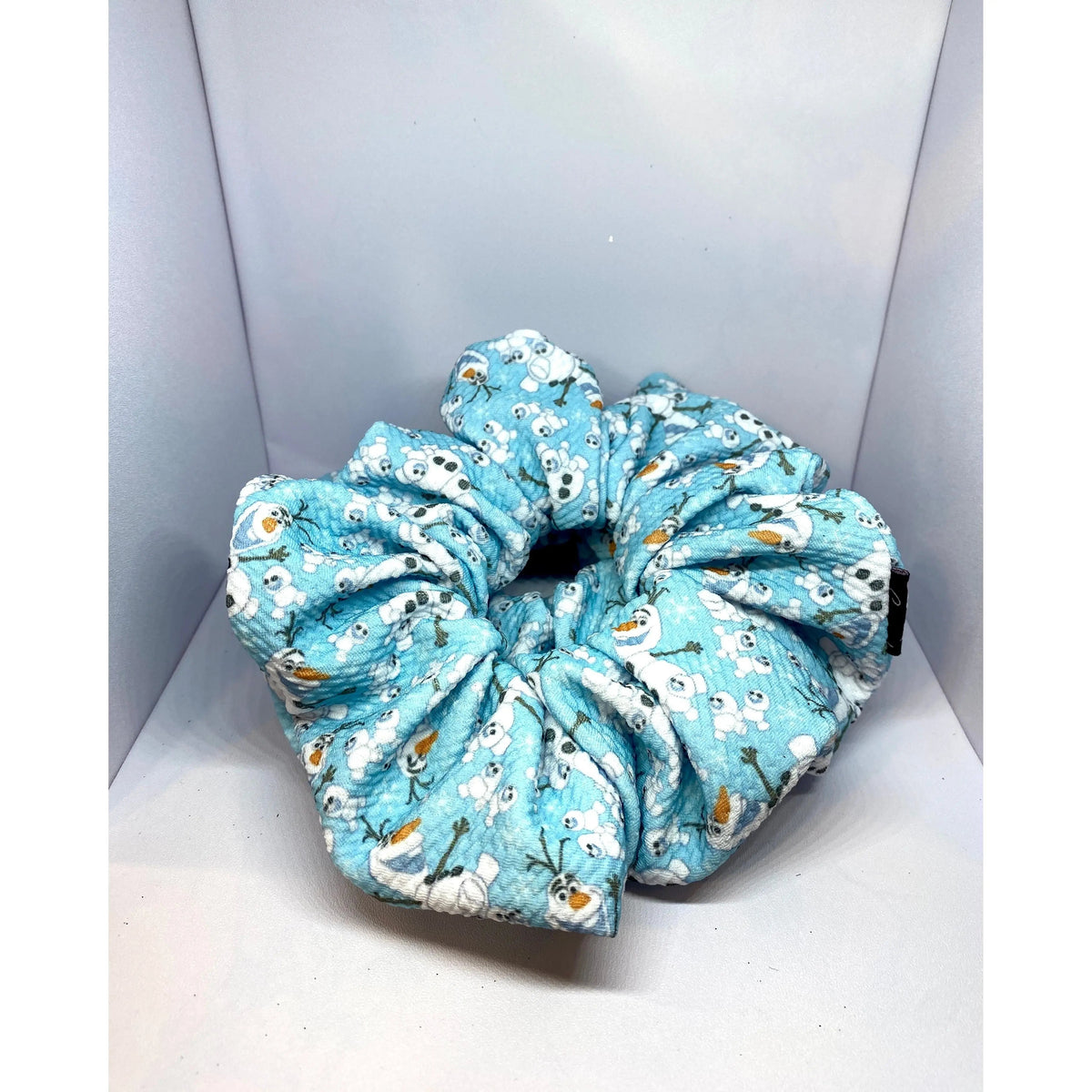 Blue Olaf Snowman Bullet Scrunchie