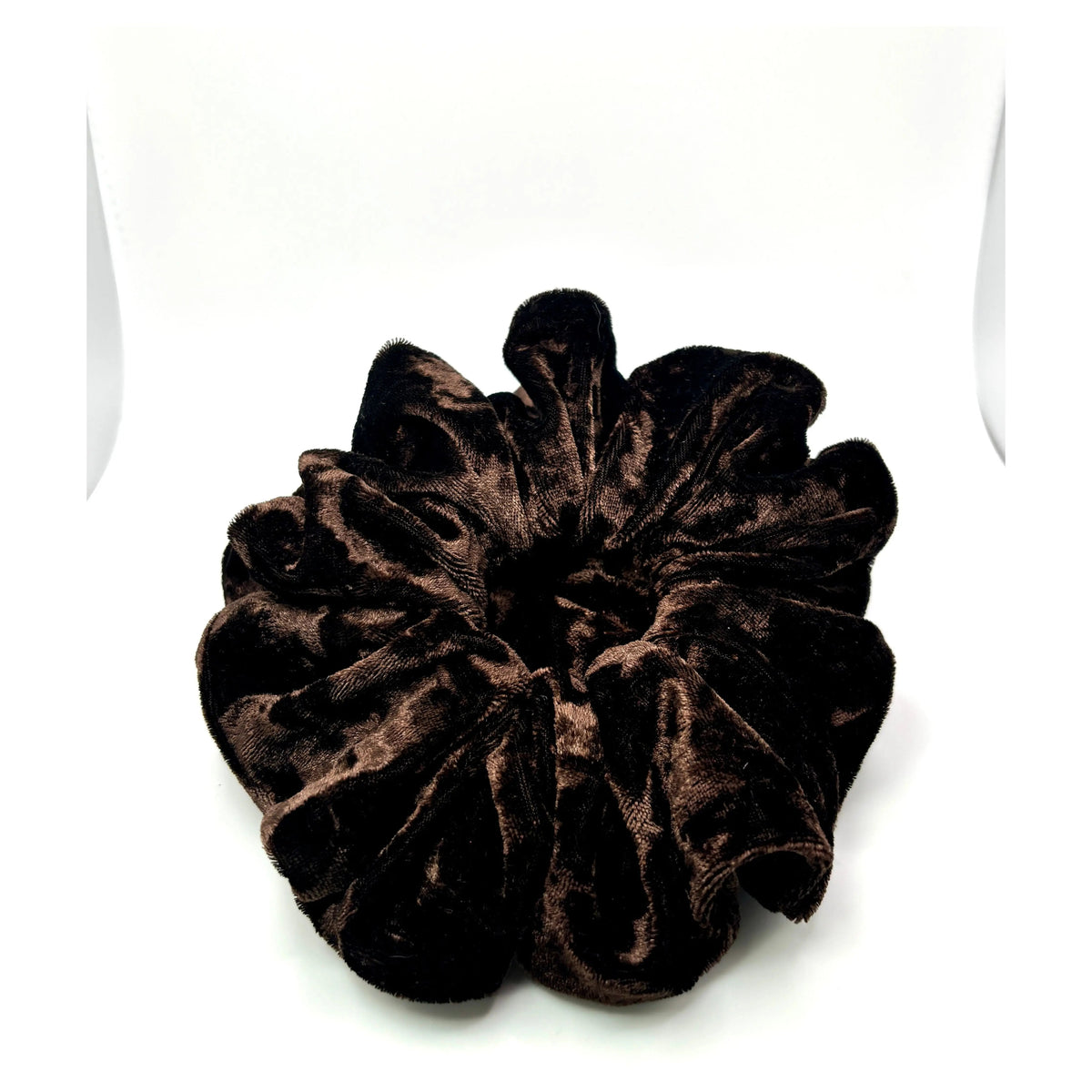 Brown Crushed Velvet Scrunchie