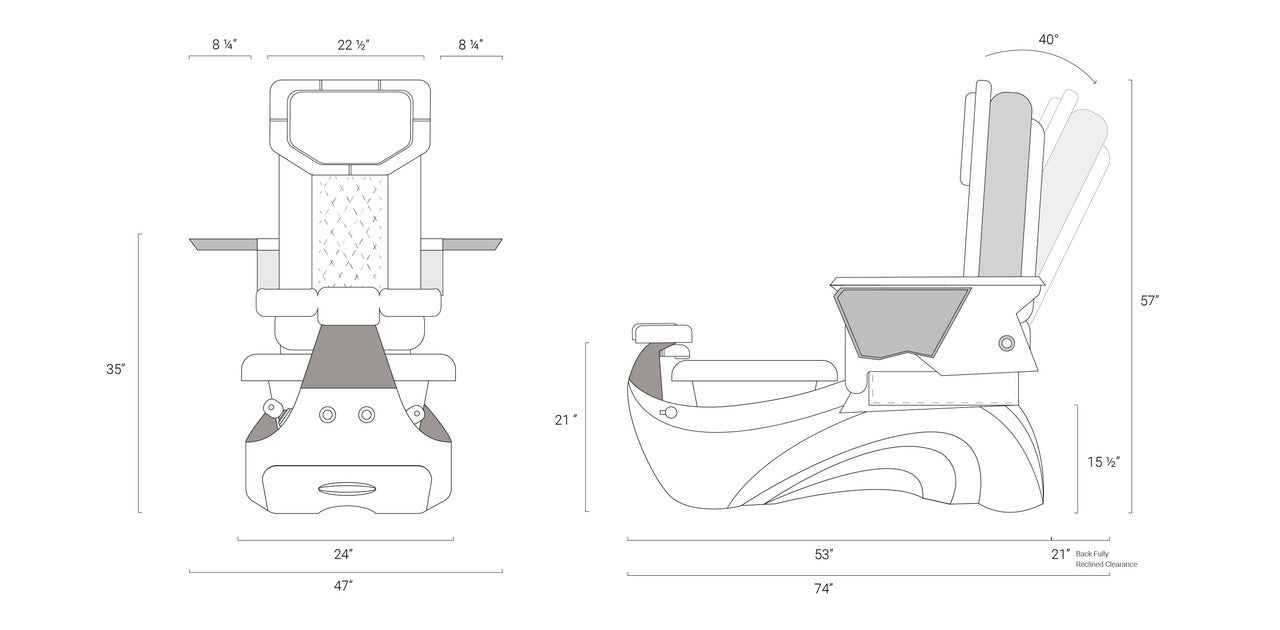 PERLA PEDICURE SPA WITH FX CHAIR TOP