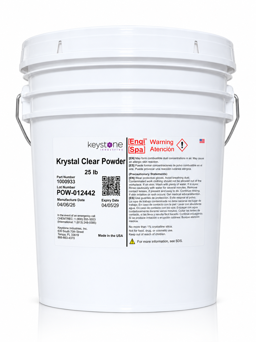 KEYSTONE CRYSTAL CLEAR POWDER 25LB/BUCKET