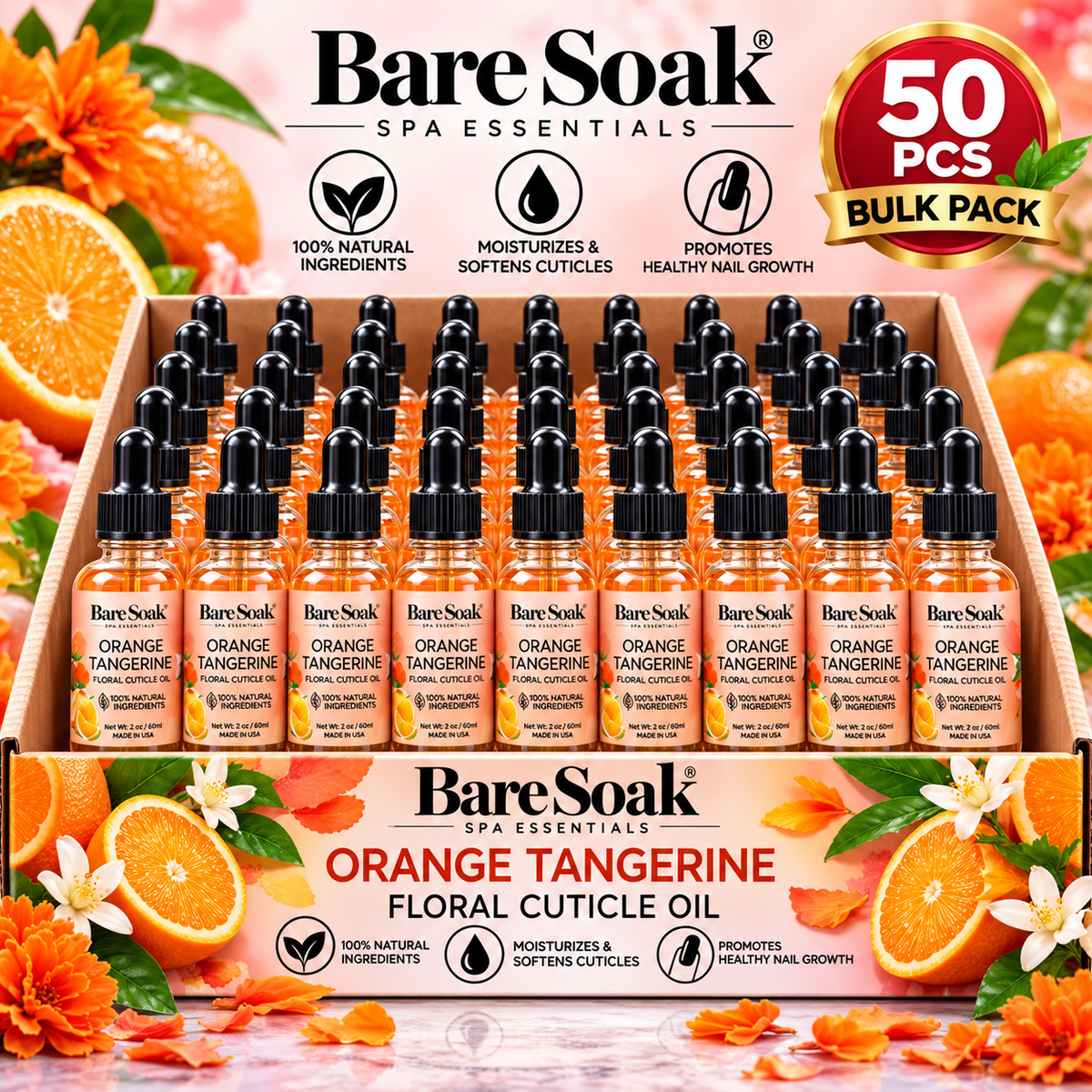 BARE SOAK CUTICLE OIL 2OZ. - ORANGE TANGERINE