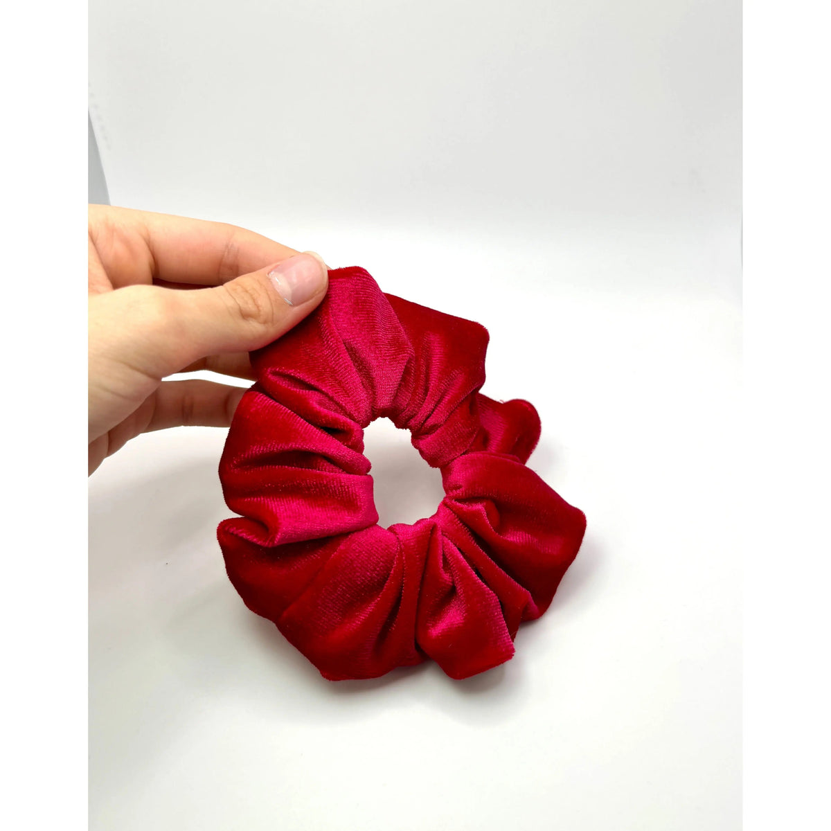 Mini Cherry Velvet Scrunchie
