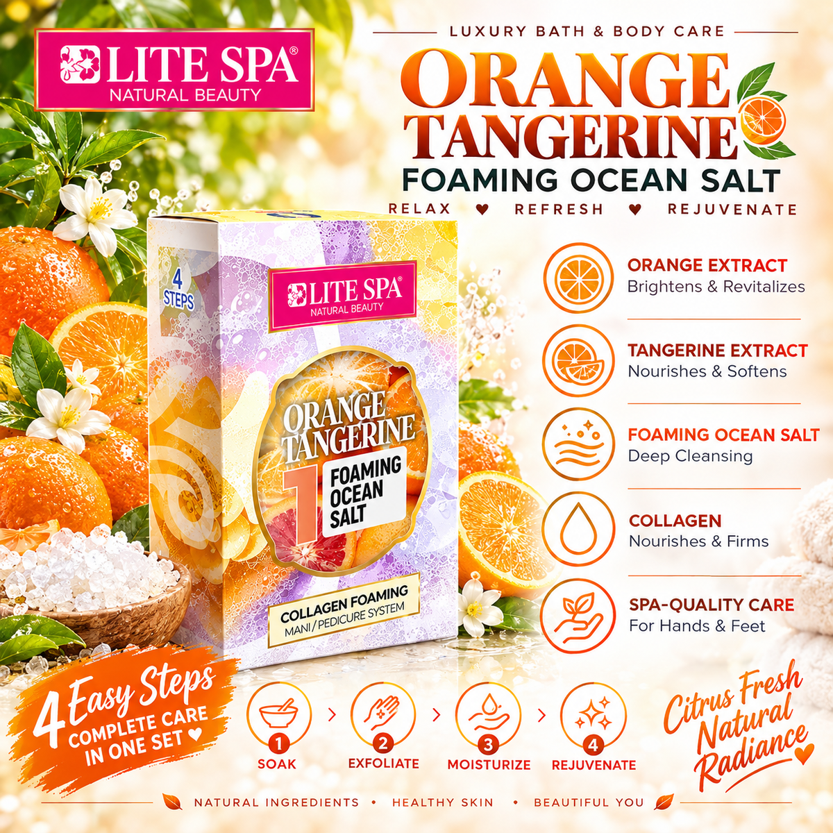 BARE SOAK ELITE 4-IN-1 COLLAGEN SPA - 50-PACK/CASE