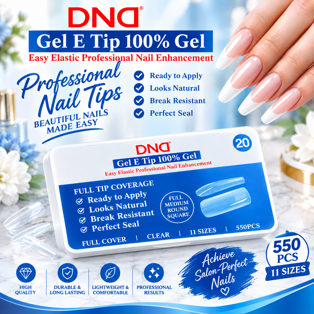 DND SOFT GEL NAIL TIP NO.20 - FULL MEDIUM ROUND SQUARE