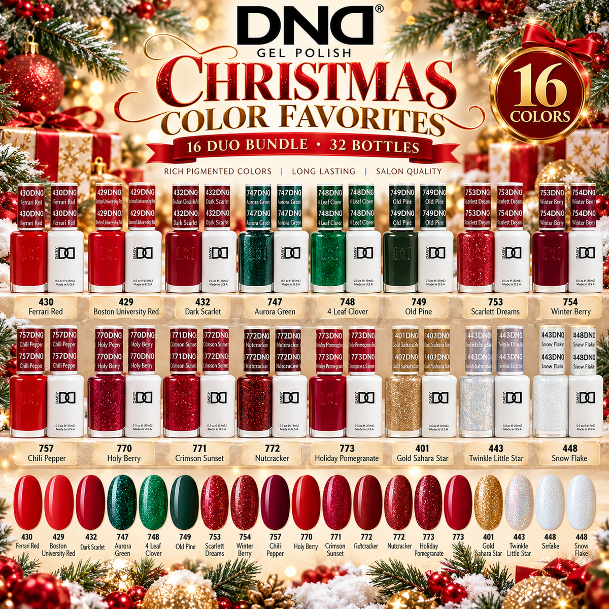 DND CHRISTMAS COLOR FAVORITES COLLECTION – 16 DUO BUNDLE