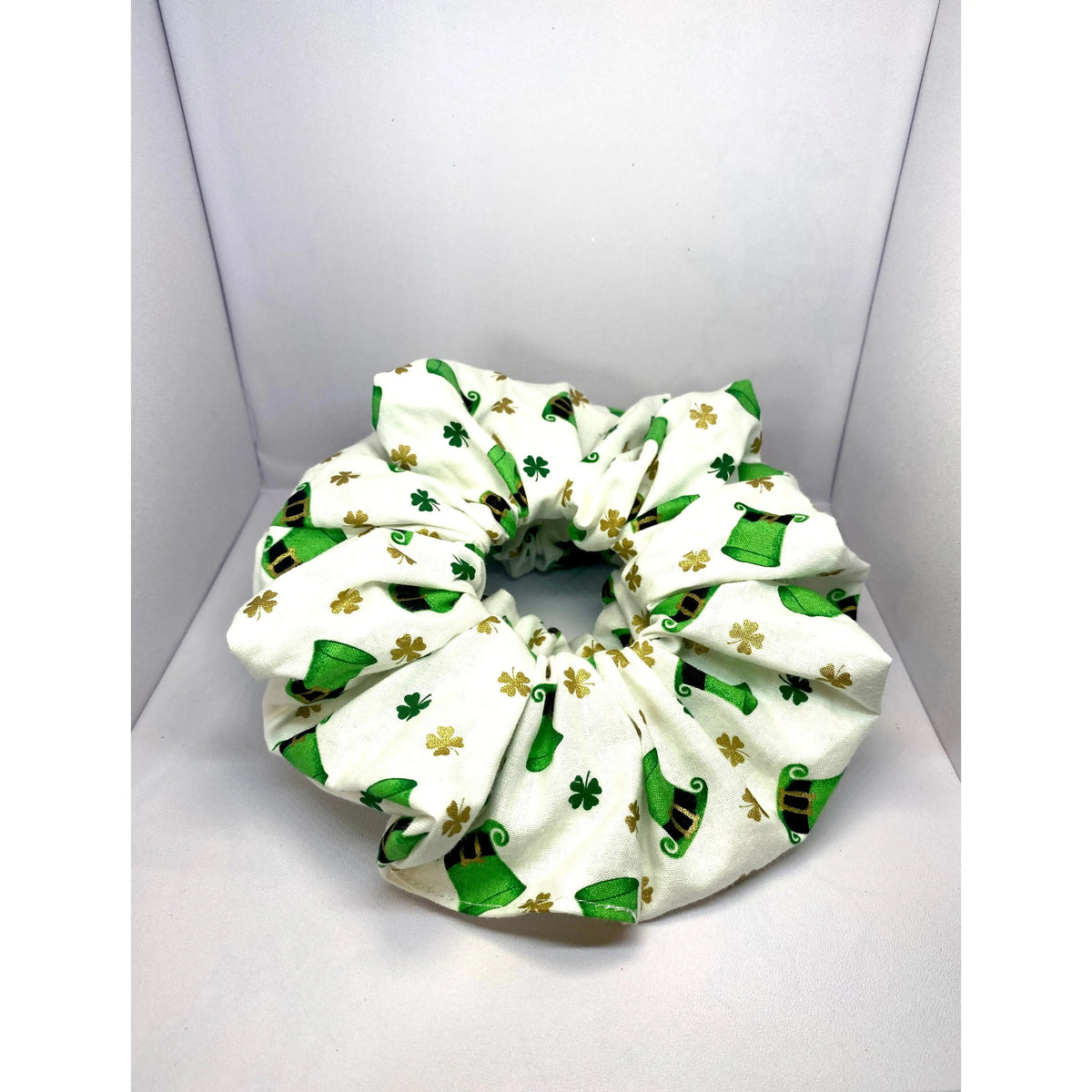 White Leprechaun Hat St Patrick's Scrunchie