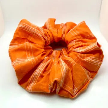 Orange Fall Plaid Scrunchie
