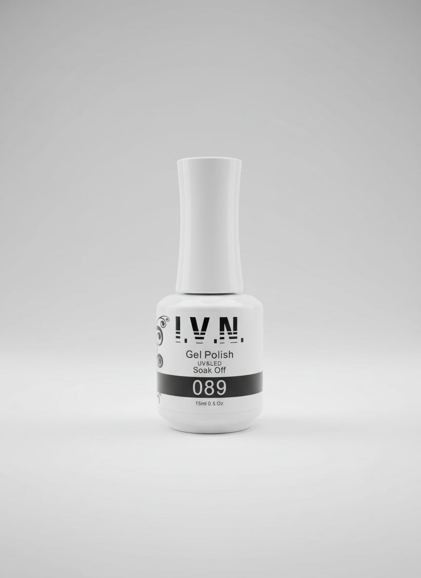 IVN MIDNIGHT BLACK GEL POLISH 0.5OZ.