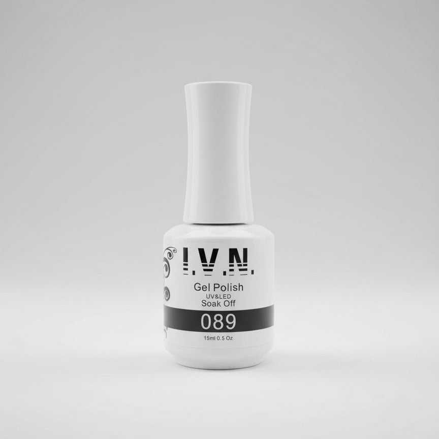 IVN MIDNIGHT BLACK GEL POLISH 0.5OZ.
