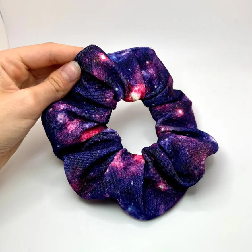 Mini Purple Galaxy Bullet Scrunchie