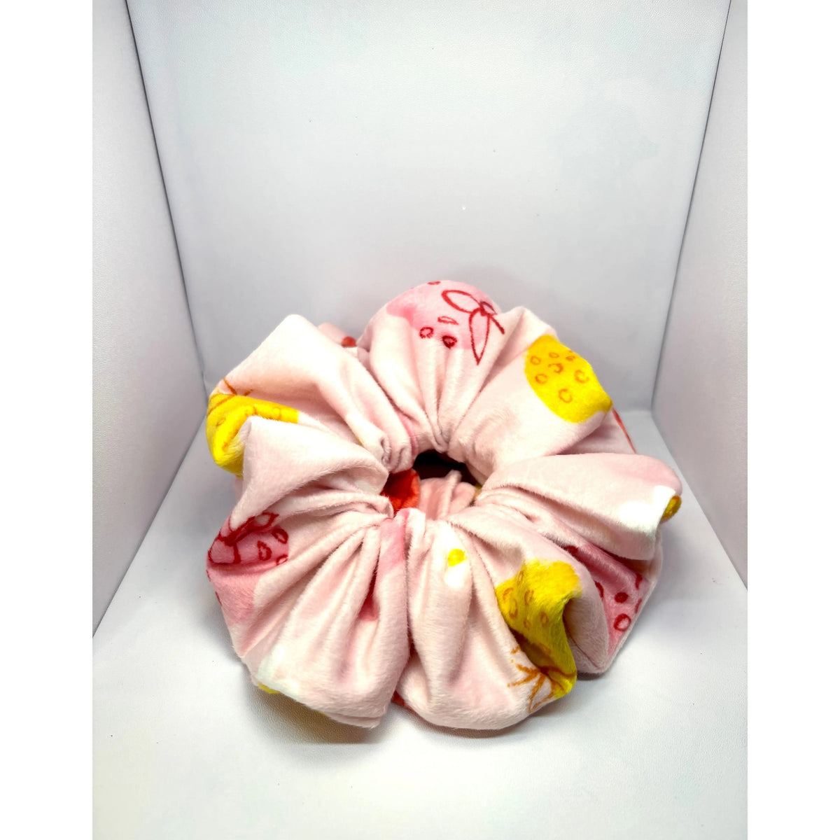 Pink Fruit Minky Scrunchie