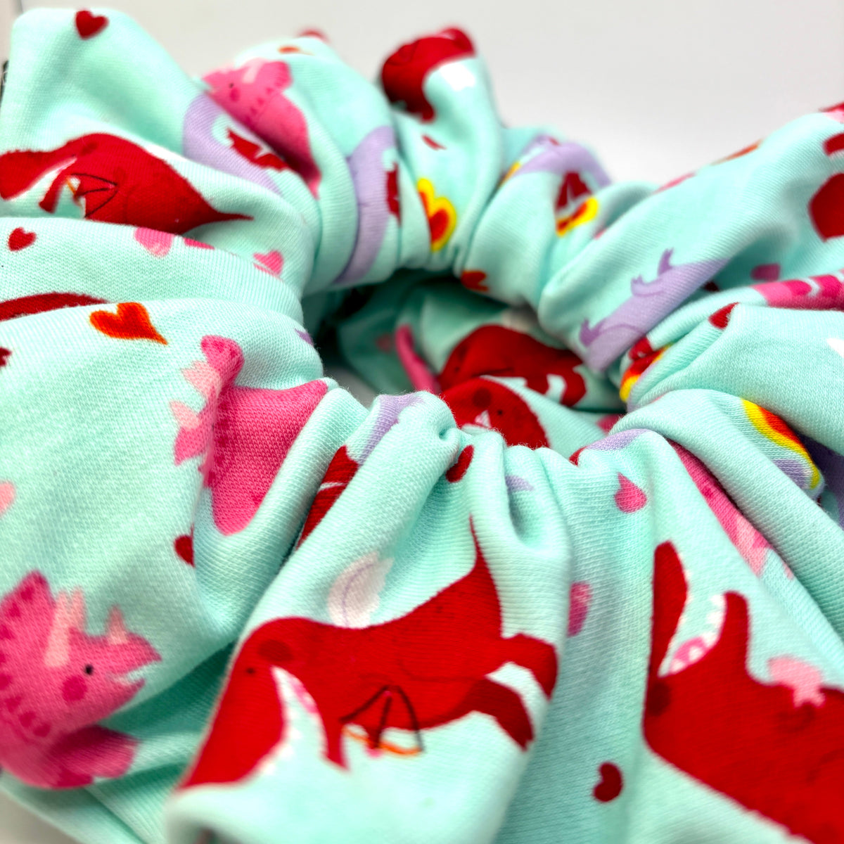 Valentine's Day Dinos Scrunchie