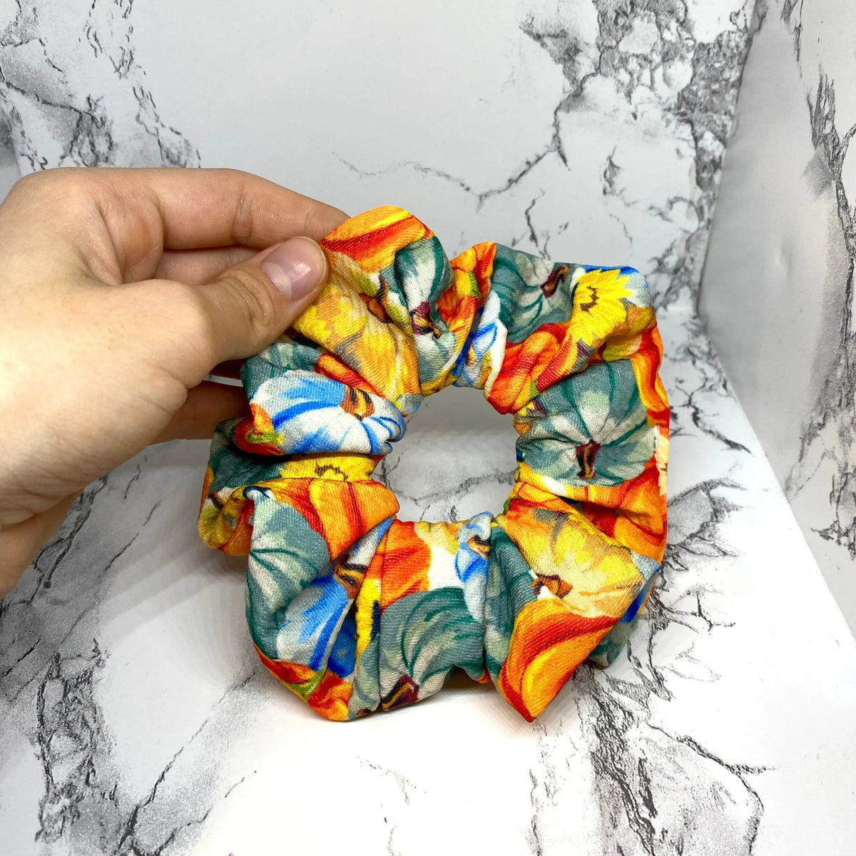 Mini Colorful Pumpkin Patch Bullet Scrunchie