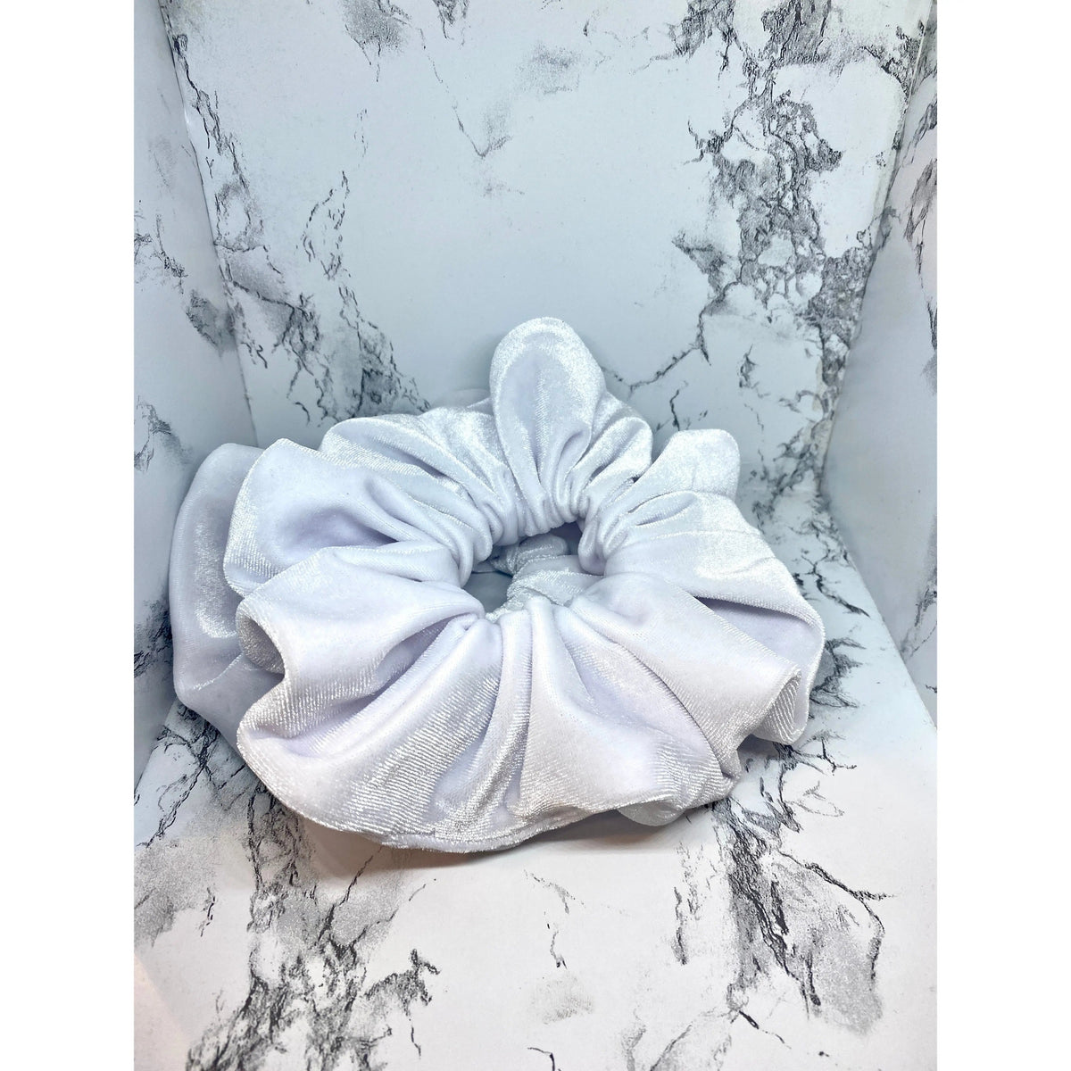 White Velvet Scrunchie
