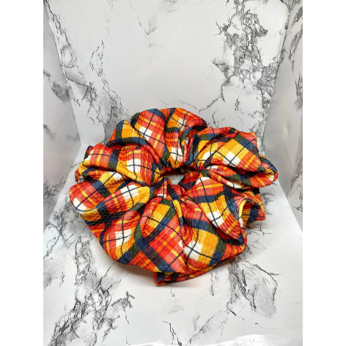 Plaid Fall Bullet Scrunchie